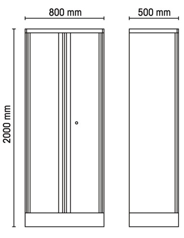 Armadio in lamiera a 2 ante per arredo officina RSC55