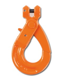 Gancio per sollevamento tipo self-locking a forcella acciaio legato ad alta resi