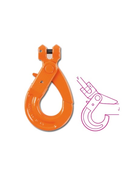 Gancio per sollevamento tipo self-locking a forcella acciaio legato ad alta resi Gancio per sollevamento tipo self-locking a forcella acciaio legato ad alta resi