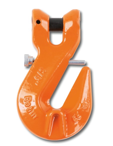 Gancio accorciatore a forcella con sicura di bloccaggio, acciaio legato ad alta 