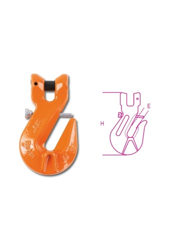 Gancio accorciatore a forcella con sicura di bloccaggio, acciaio legato ad alta 