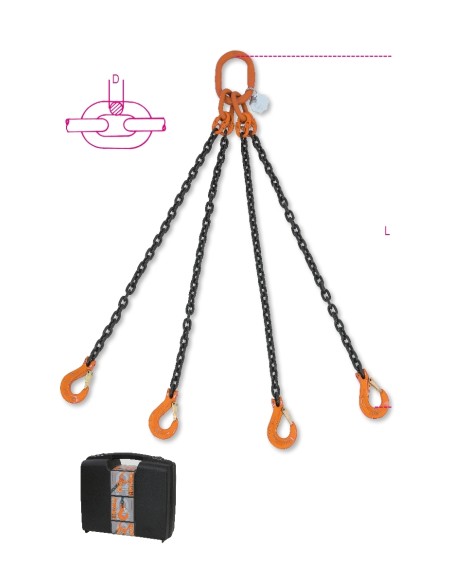 Pendente per sollevamento catena a 4 bracci grado 8