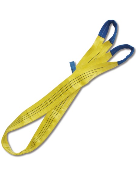 Braca per sollevamento 3t giallo nastro piatto a due strati, asole rinforzate, p Braca per sollevamento 3t giallo nastro piatto a due strati, asole rinforzate, p