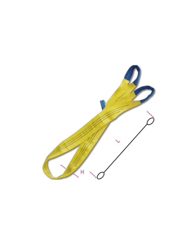 Braca per sollevamento 3t giallo nastro piatto a due strati, asole rinforzate, p