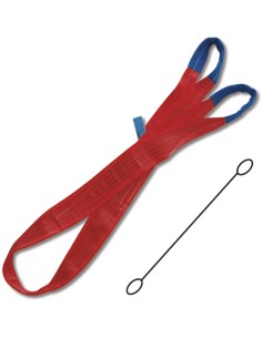 Braca per sollevamento 5t rosso nastro piatto a due strati, asole rinforzate, po