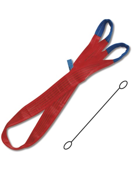 Braca per sollevamento 5t rosso nastro piatto a due strati, asole rinforzate, po Braca per sollevamento 5t rosso nastro piatto a due strati, asole rinforzate, po