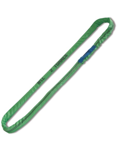 Braca per sollevamento 2t nastro ad anello continuo, verde tessuto in poliestere