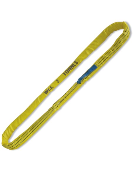 Braca per sollevamento 3t nastro ad anello continuo, giallo tessuto in poliester Braca per sollevamento 3t nastro ad anello continuo, giallo tessuto in poliester