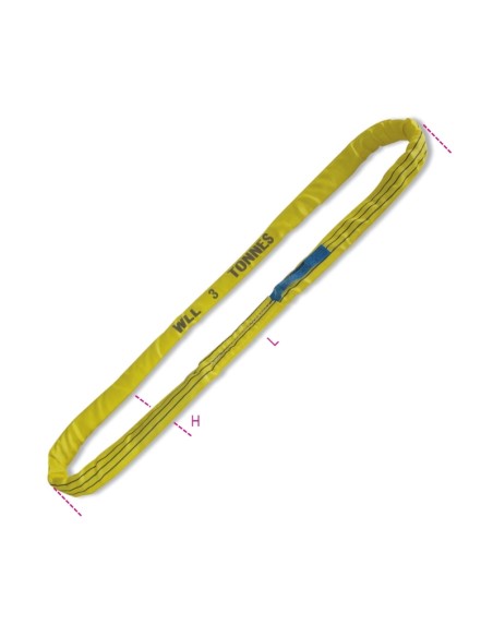 Braca per sollevamento 3t nastro ad anello continuo, giallo tessuto in poliester Braca per sollevamento 3t nastro ad anello continuo, giallo tessuto in poliester