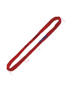 Braca per sollevamento 5t nastro ad anello continuo, rosso tessuto in poliestere