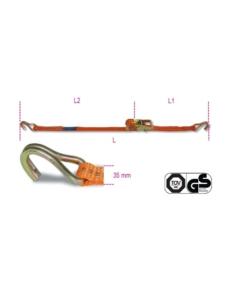 Sistemi di ancoraggio a cricchetto LC 1000kg nastro in poliestere ad alta tenaci
