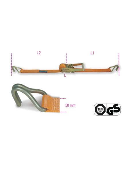 Sistema di ancoraggio a cricchetto LC 2000kg nastro in poliestere ad alta tenaci Sistema di ancoraggio a cricchetto LC 2000kg nastro in poliestere ad alta tenaci