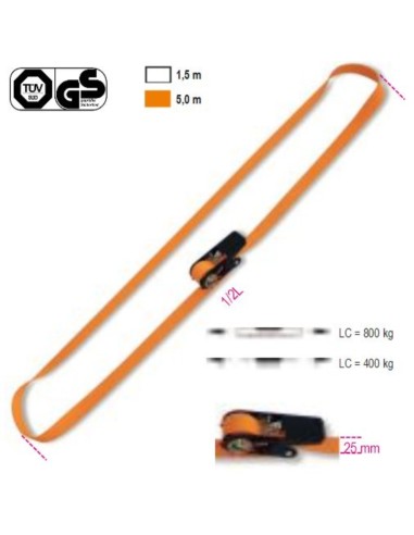 Sistema di legatura ad anello LC 800kg con cricchetto tenditore nastro in polies