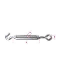 Tenditore ad occhio e gancio inox AISI 316 2