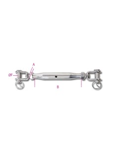Tenditore a due forcelle con canaula a tubo inox AISI 316 2
