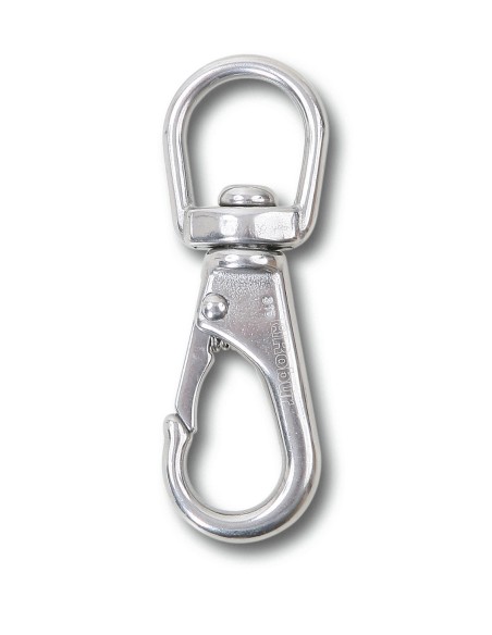 Moschettoni a gancio con girello e sicura inox AISI 316 Moschettoni a gancio con girello e sicura inox AISI 316