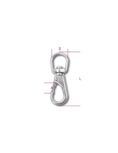 Moschettoni a gancio con girello e sicura inox AISI 316 2