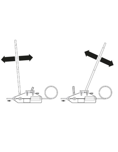 Argano manuale a fune passante, corpo in lega di alluminio completo di leva di a