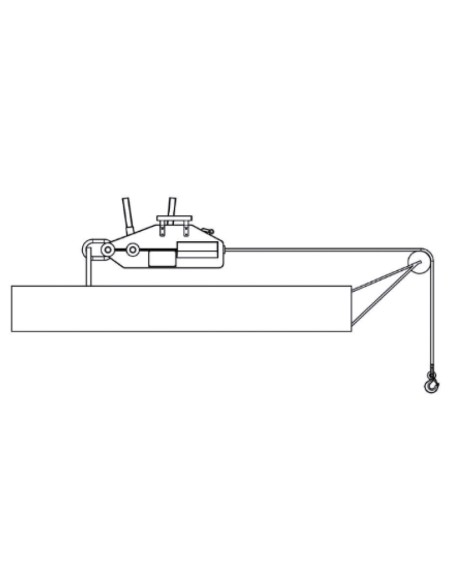 Argano manuale a fune passante, corpo in lega di alluminio completo di leva di a Argano manuale a fune passante, corpo in lega di alluminio completo di leva di a