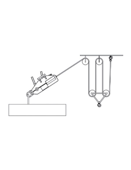 Argano manuale a fune passante, corpo in lega di alluminio completo di leva di a Argano manuale a fune passante, corpo in lega di alluminio completo di leva di a
