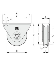 RUOTA D.75 GOLA T.20 MM SUPP.E 2