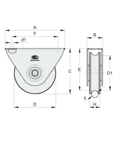 RUOTA D.75 GOLA T.20 MM SUPP.E