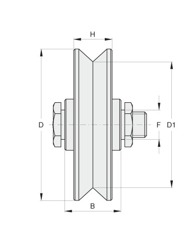 RUOTA D. 90 A V PERNO C. INGR.