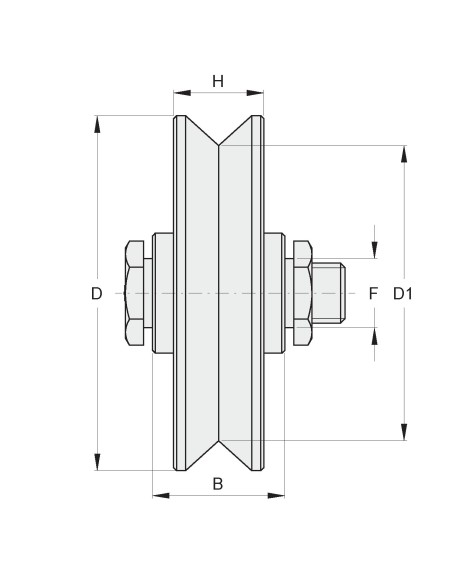 RUOTA D. 90 A V PERNO C. INGR.