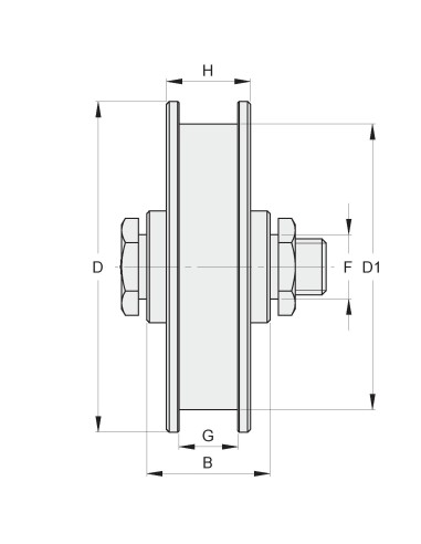 RUOTA D. 90 A U PERNO C. INGR.