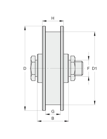 RUOTA D. 90 A U PERNO C. INGR.