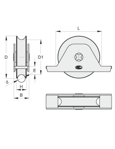 RUOTA D.90 GOLA TONDA 20MM SUPP.INTERNO 2