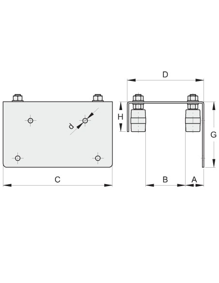 PIASTRA GUIDA CANCELLO REGOLAB. 0-70 MM.