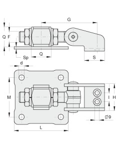 CARDINE M18 X APERT 180 REG CON PIASTRA 2
