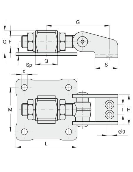 CARDINE M18 X APERT 180 REG CON PIASTRA