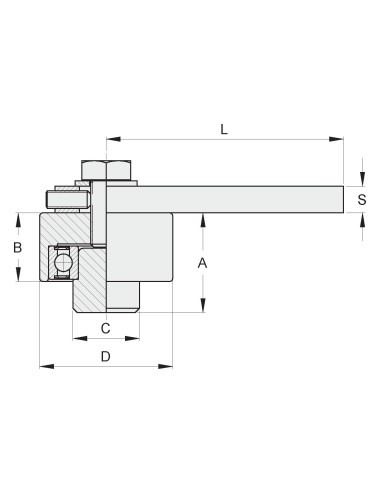 CARDINE REGOLABILE D.40 CON CUSCINETTO