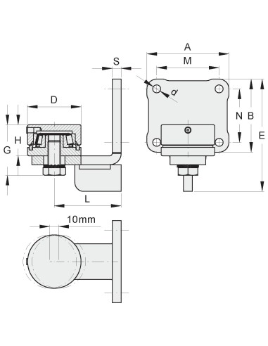 CARDINE INFERIORE A RULLO MM60