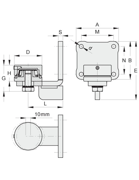 CARDINE INFERIORE A RULLO MM60