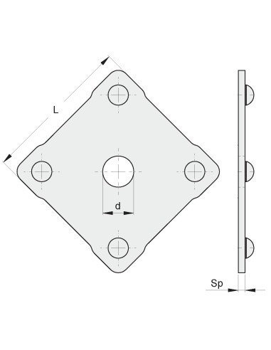 PIATRA DECOR 90X90 FORATA