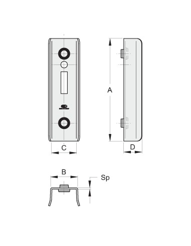 BATTENTE APERTO 40 MM X SERRAT. A GANCIO