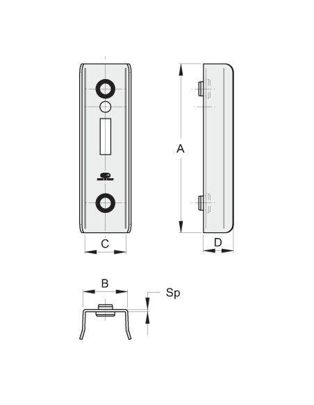BATTENTE APERTO 40 MM X SERRAT. A GANCIO