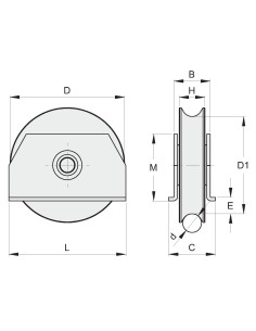 RUOTA D. 75 G.T. 16 MM PIASTRE A SALDARE 2