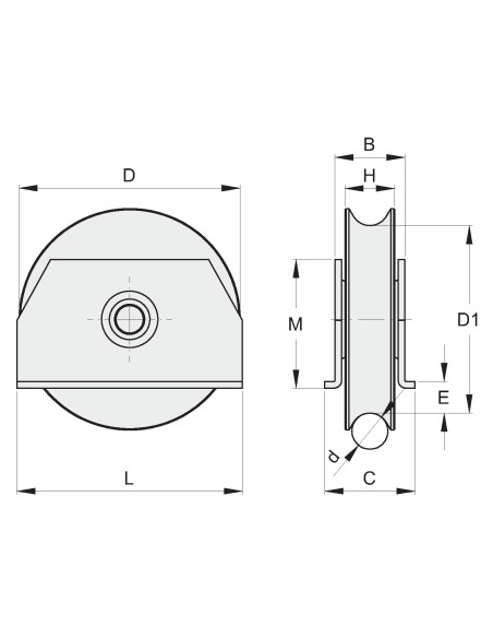 RUOTA D. 75 G.T. 16 MM PIASTRE A SALDARE