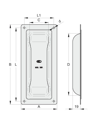 MANIGLIA DA INC.IN LAM.ZINC.F.