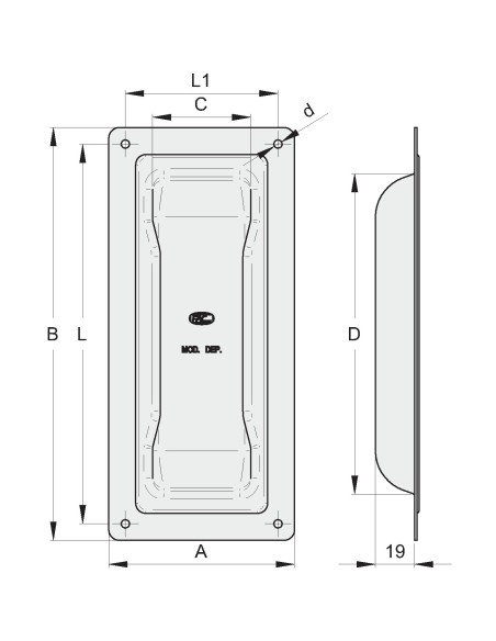 MANIGLIA DA INC.IN LAM.ZINC.F.