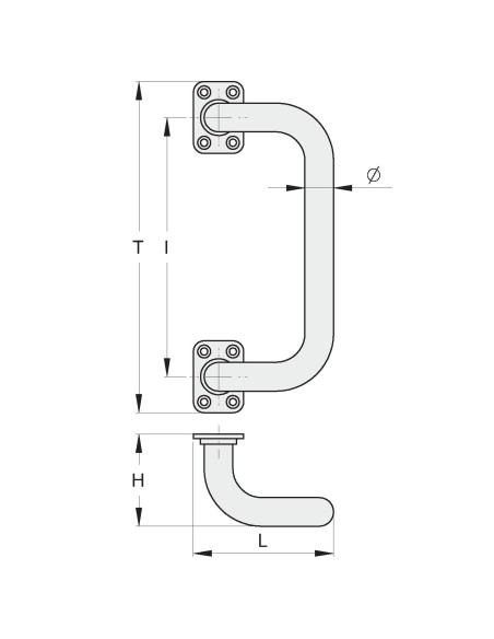MANIGLIA FLANG. 4C D.20 "NERA"
