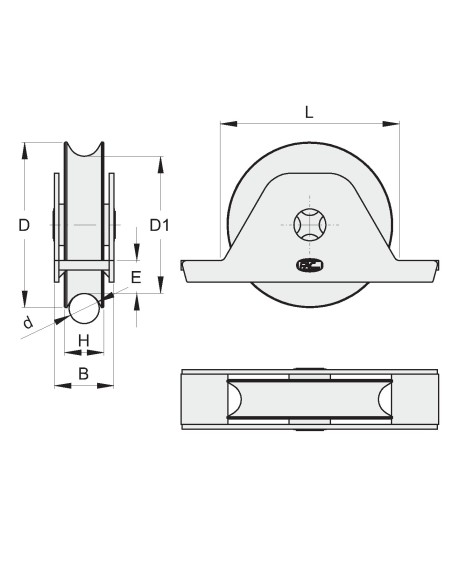 RUOTA D.75 CON SUPPORTO INT. GOLA TONDA
