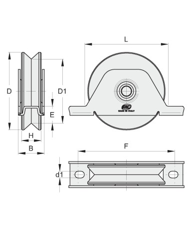 RUOTA D. 90 A V A SUPP. INTERNO SALDATO