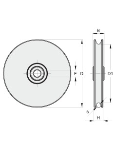 RUOTE D.100 PER BASCULANTE FUNE 6MM 2