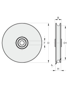 RUOTE D.100 PER BASCULANTE FUNE 8mm 2
