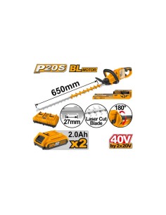 TAGLIASIEPE BATTERIA 40V 2 BATT 2Ah